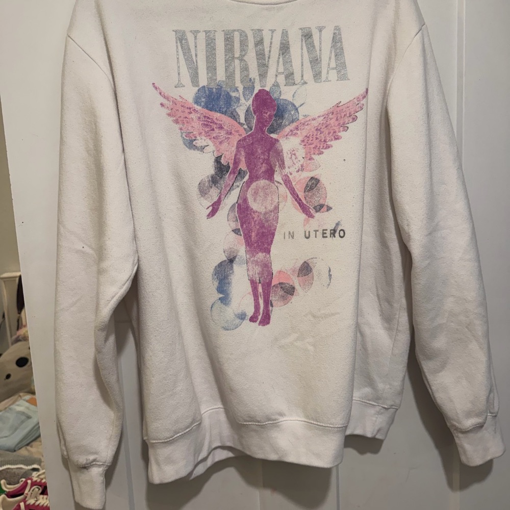 Target White Graphic Crew Neck Sweater
